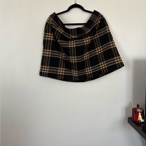 J. Crew Black and Tan Plaid Skirt
